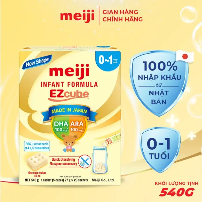 IF540-Sản Phẩm Dinh Dưỡng Công Thức Meiji Infant Formula EZcube - Nhập khẩu chính hãng (540g)